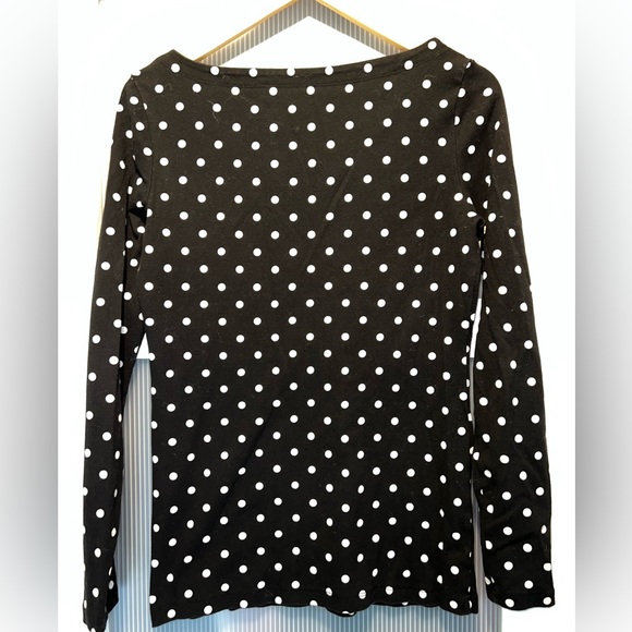 Banana Republic - Long Sleeve boat neck - Black & Beige polka dots - Medium - Picture 2 of 5